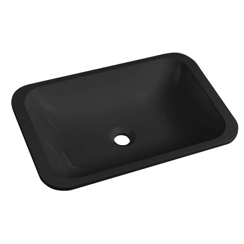 Sapho Waschtisch JAPURA Unterbauwaschtisch, Gussmarmor, 55x36cm, Schwarz matt (1-St)