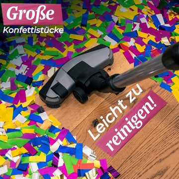 Praknu Konfetti 10x Konfettikanonen Bunt 30cm Party Popper - Knaller Für Regen, Großes Konfetti - Explosionsbox Kanone - Einfach & Sicher Zu Bedienen