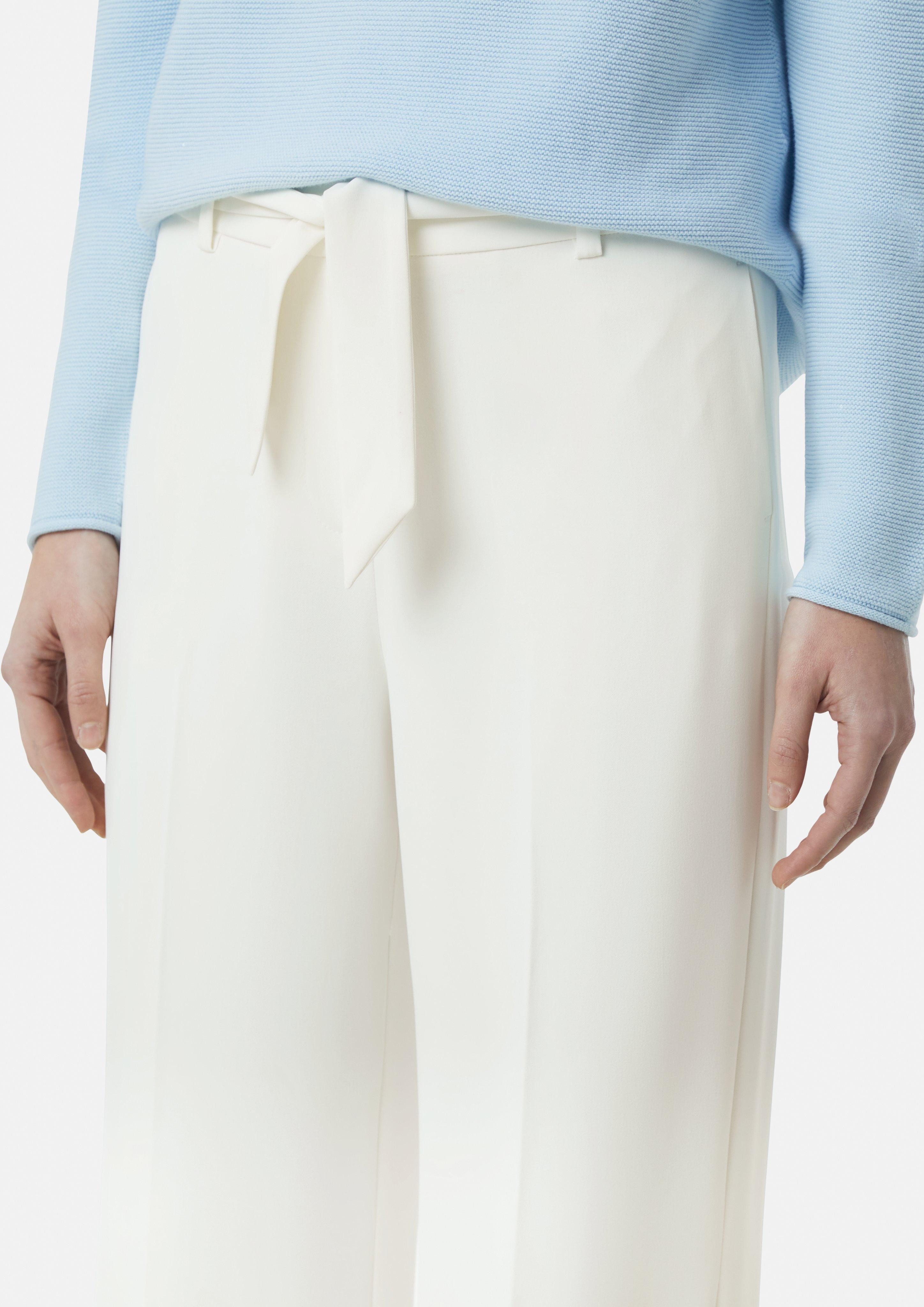 Comma Stoffhose Fließende Wide-Leg-Hose mit Bindeband günstig online kaufen