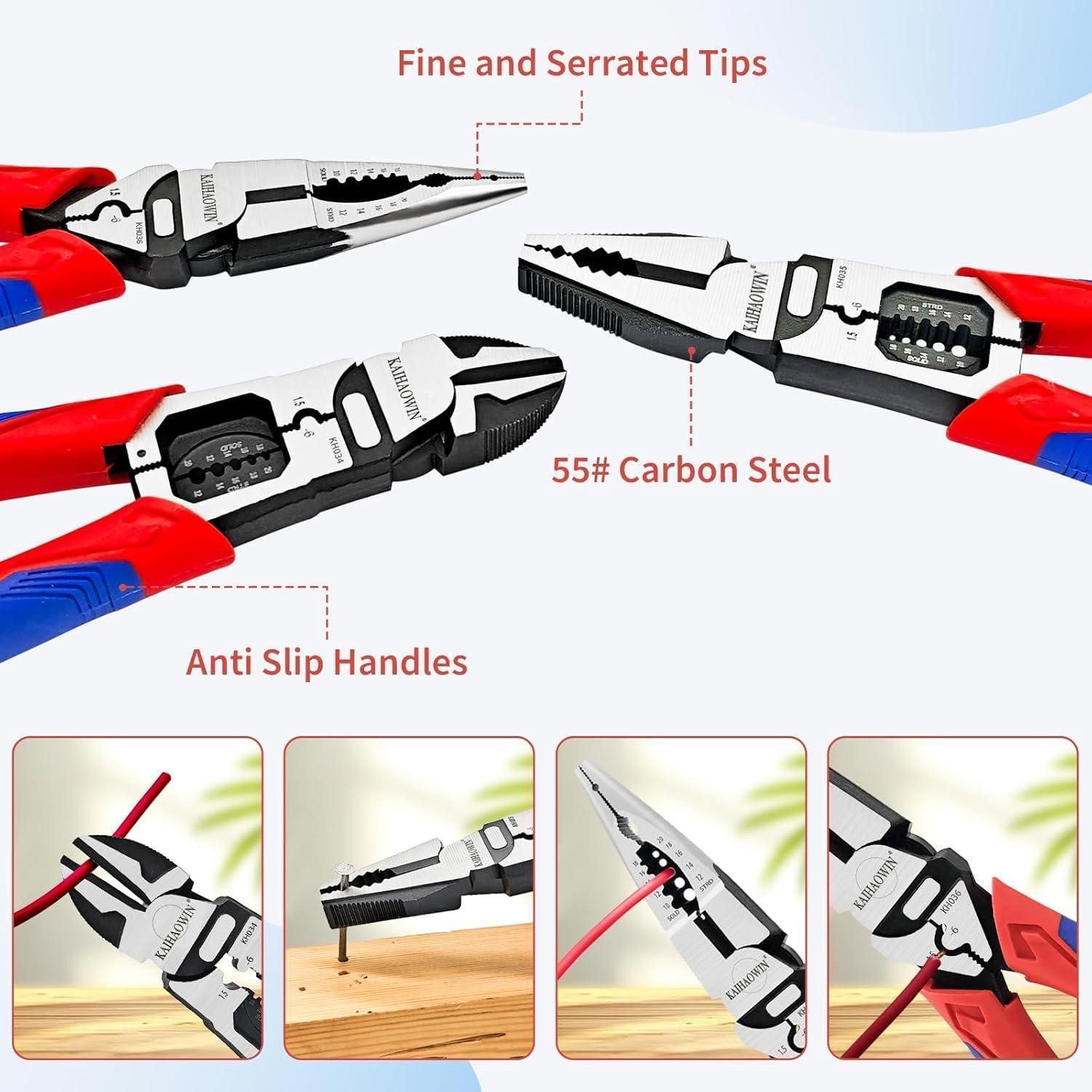 LuxusKollektion Zangenset Zangenset Seitenschneider Kombizange Spitzzange Reparatur Set