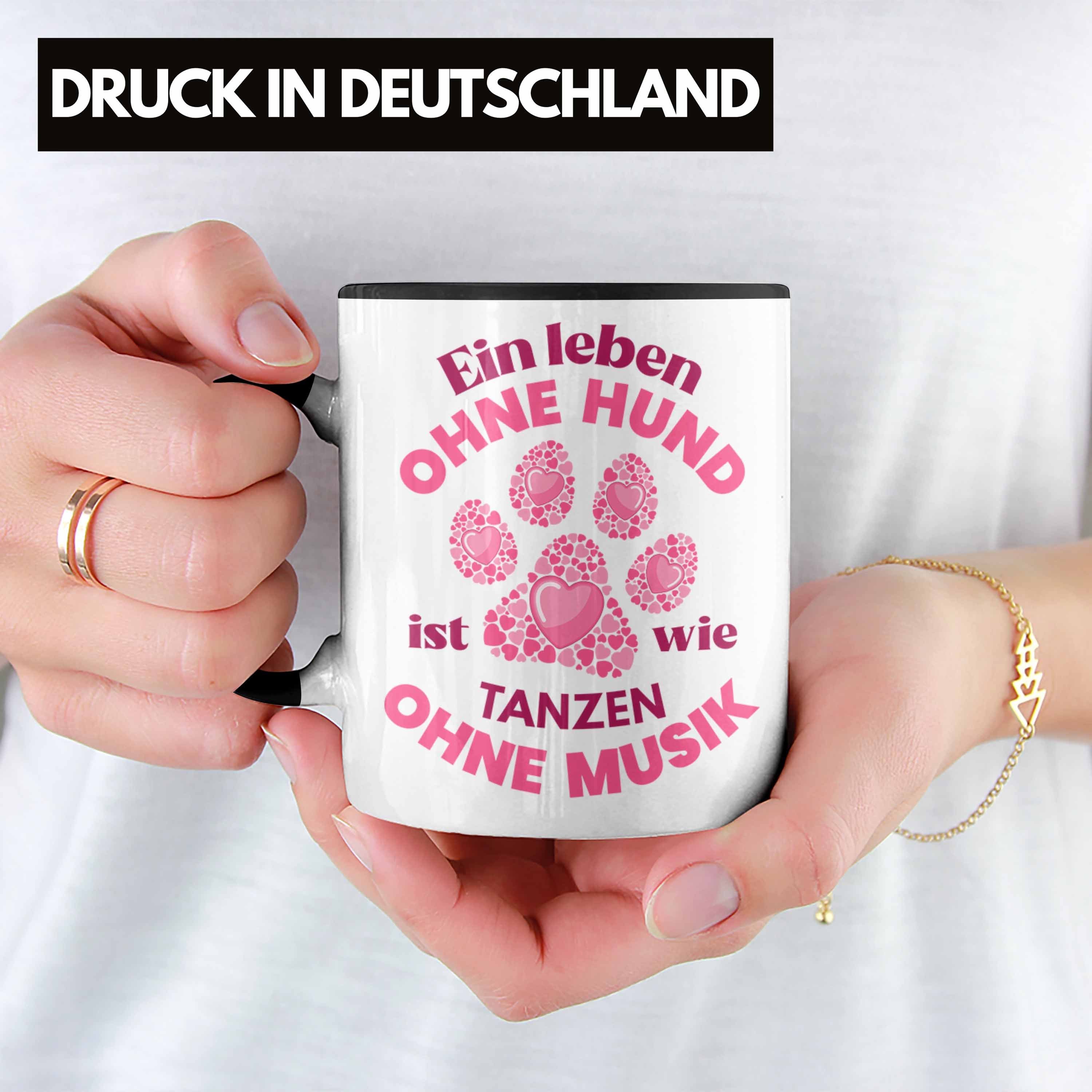 Hundebesitzerin Tasse - Trendation Hundemami Frauen Schwarz Kaffeetasse Geschenkidee Becher Hunde-Mama Trendation Tasse Geschenk