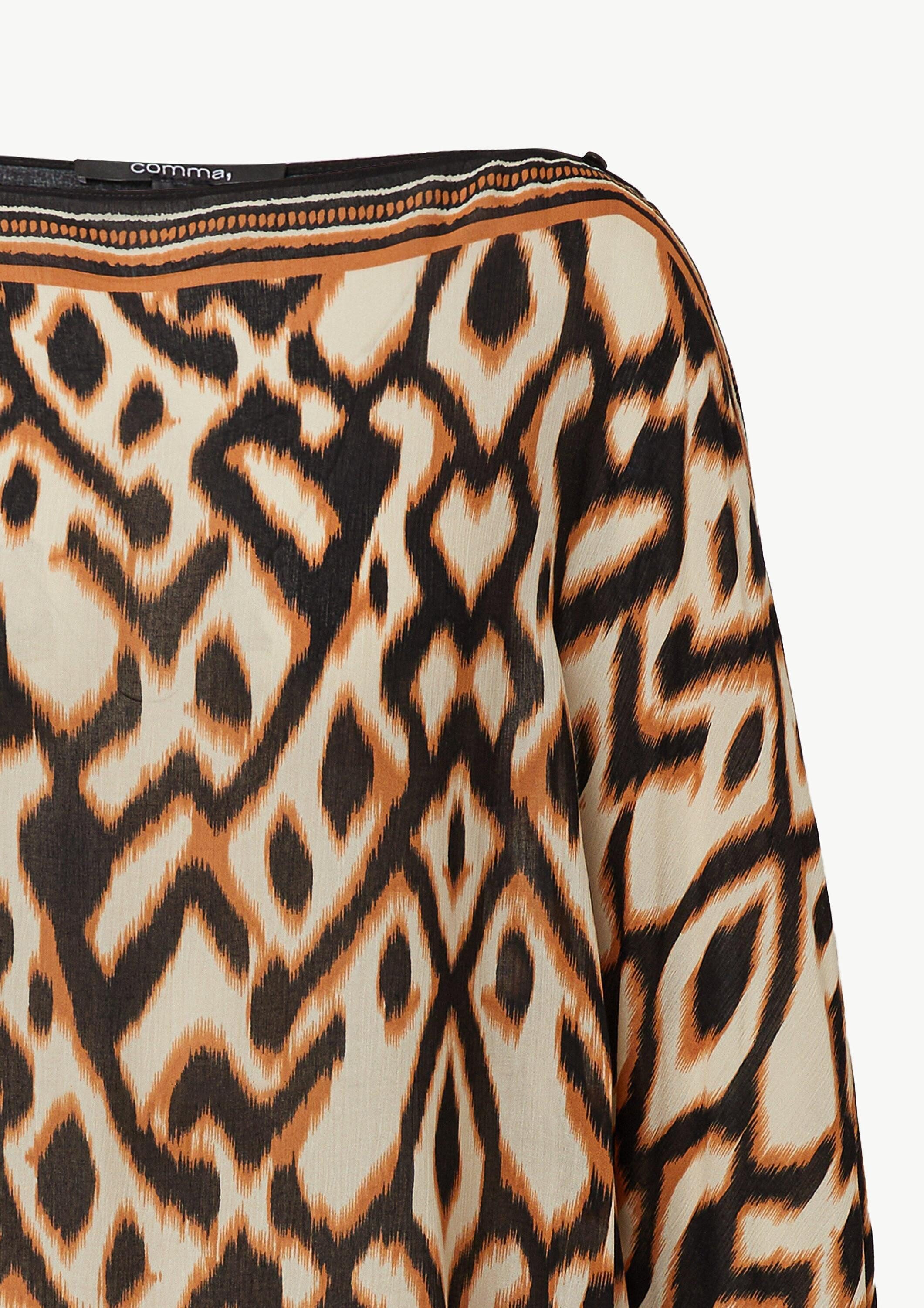 comma Poncho Indoor-Poncho Chiffon-Poncho mit All-over-Print