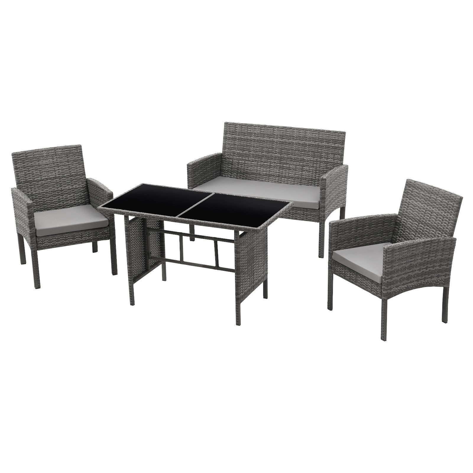 SVITA Gartenlounge-Set BROOKLYN XL, (Set, Essgruppe), Polyrattan, Rattan-Möbel, Garten-Lounge, Outdoor-Sitzmöbel