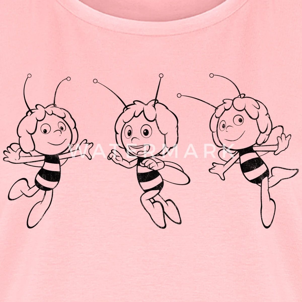 Spreadshirt T-Shirt Biene Maja Freudig Line Art Frauen Premium T-Shirt (1-tlg)