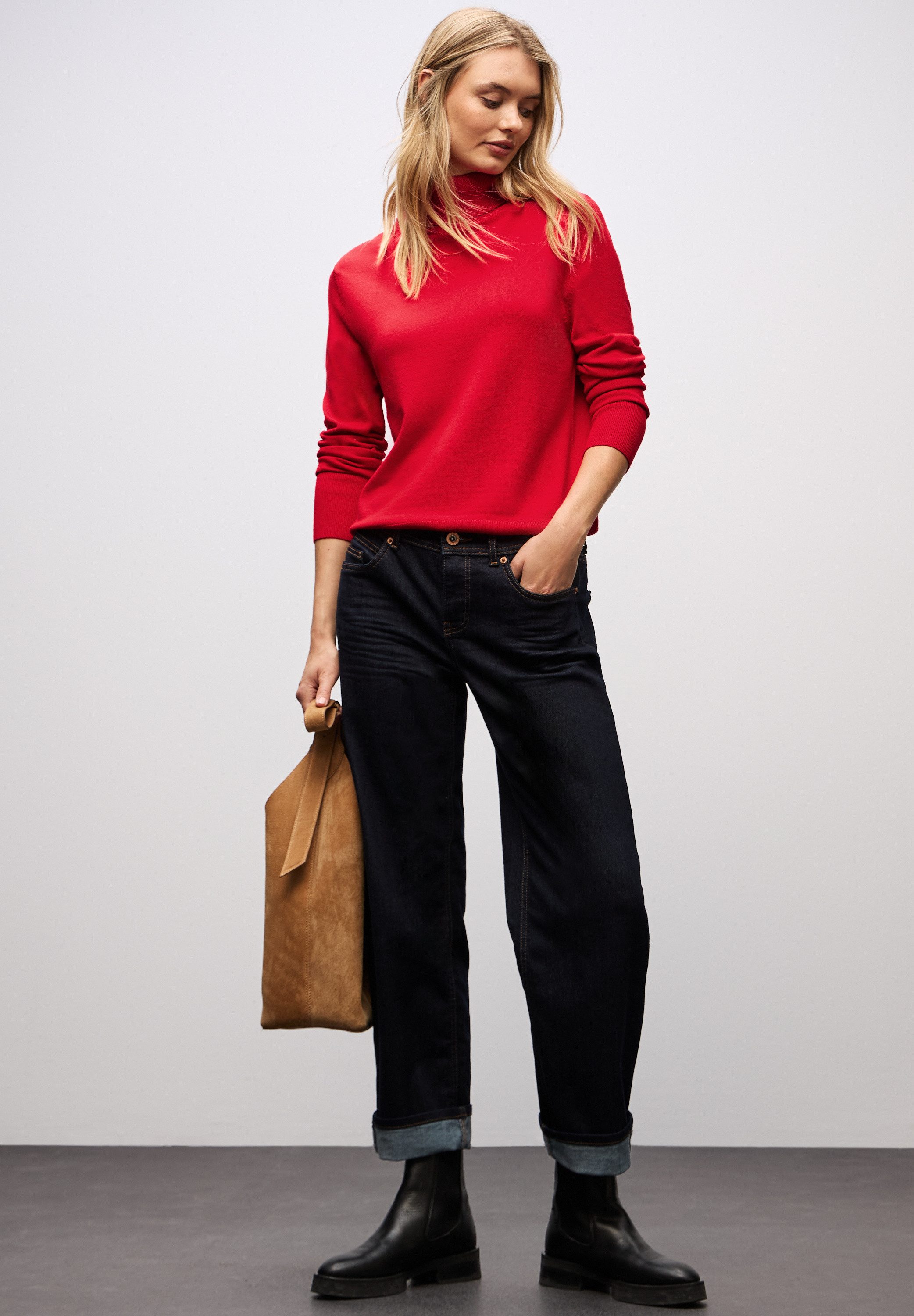 STREET ONE Rollkragenpullover mit Viskose