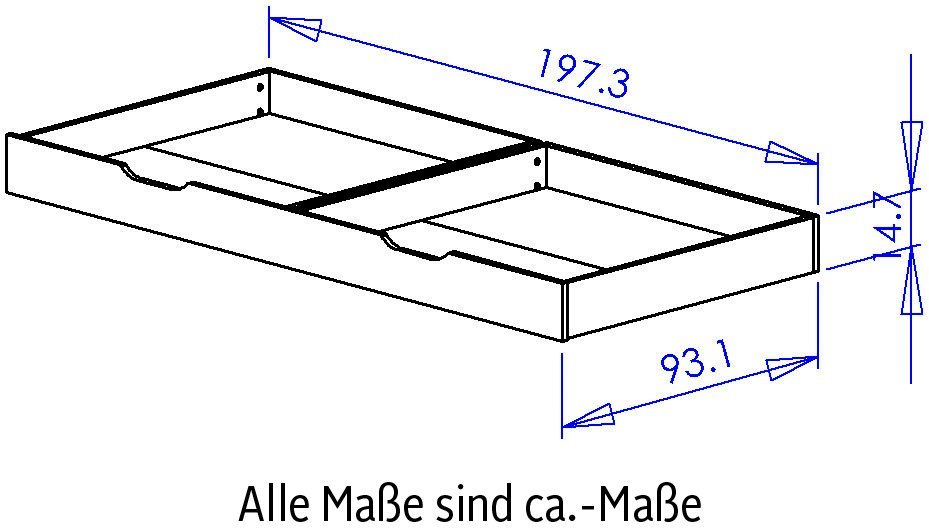 Galipette Bettschubkasten Sacha (1 St), Kollektion für Kinder von 0 bis 5  Jahre und +, Mit zwei getrennte Fächer