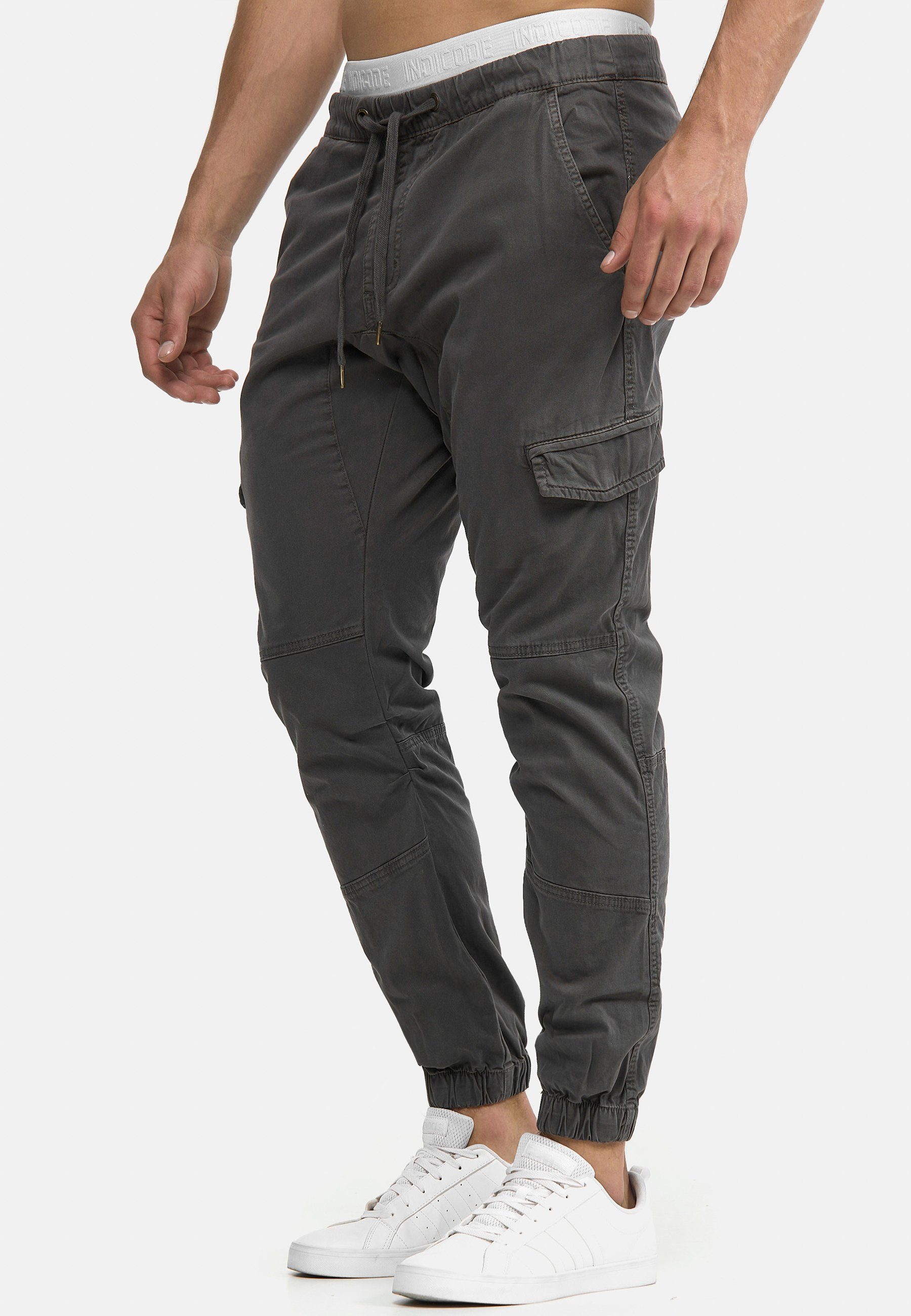 Indicode Cargohose Herren Levy Jogger-Pant mit elastischem Bund und Kordelzug