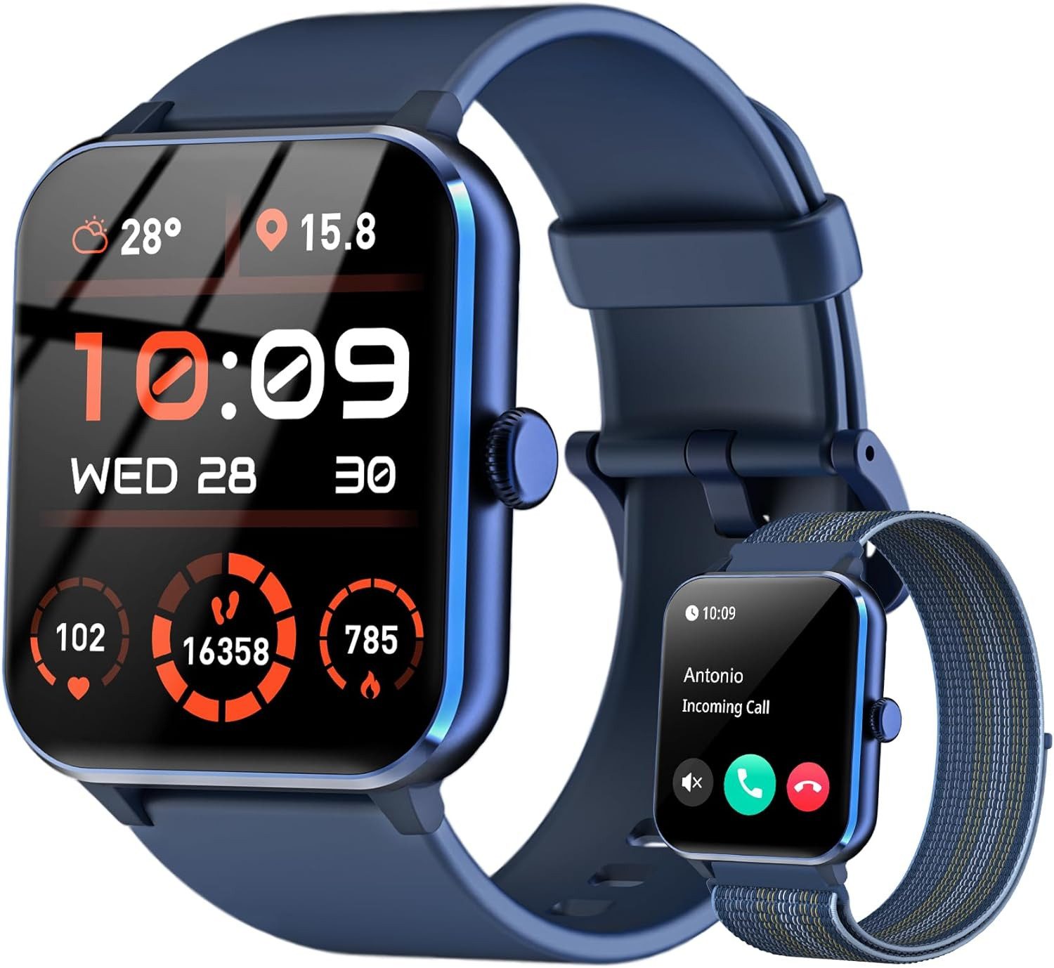 IOWODO Damen%27s und Herren%27s Fitness-Tracker IP68 Wasserdicht Smartwatch (Android / iOS), mit Herzfrequenzmonitor Schlafmonitor Schrittzähler, Sport Modus