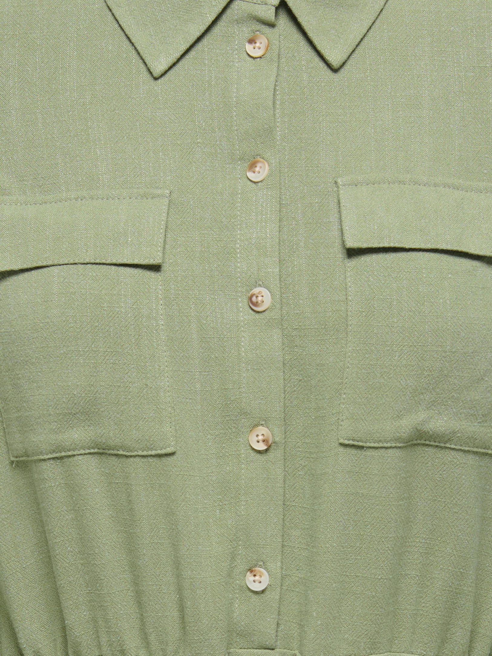 ONLY Blusenkleid ONLSIESTA L/S LINEN BL SHIRT DRESS PNT Viskosemischung, regular fit, mit Leinen