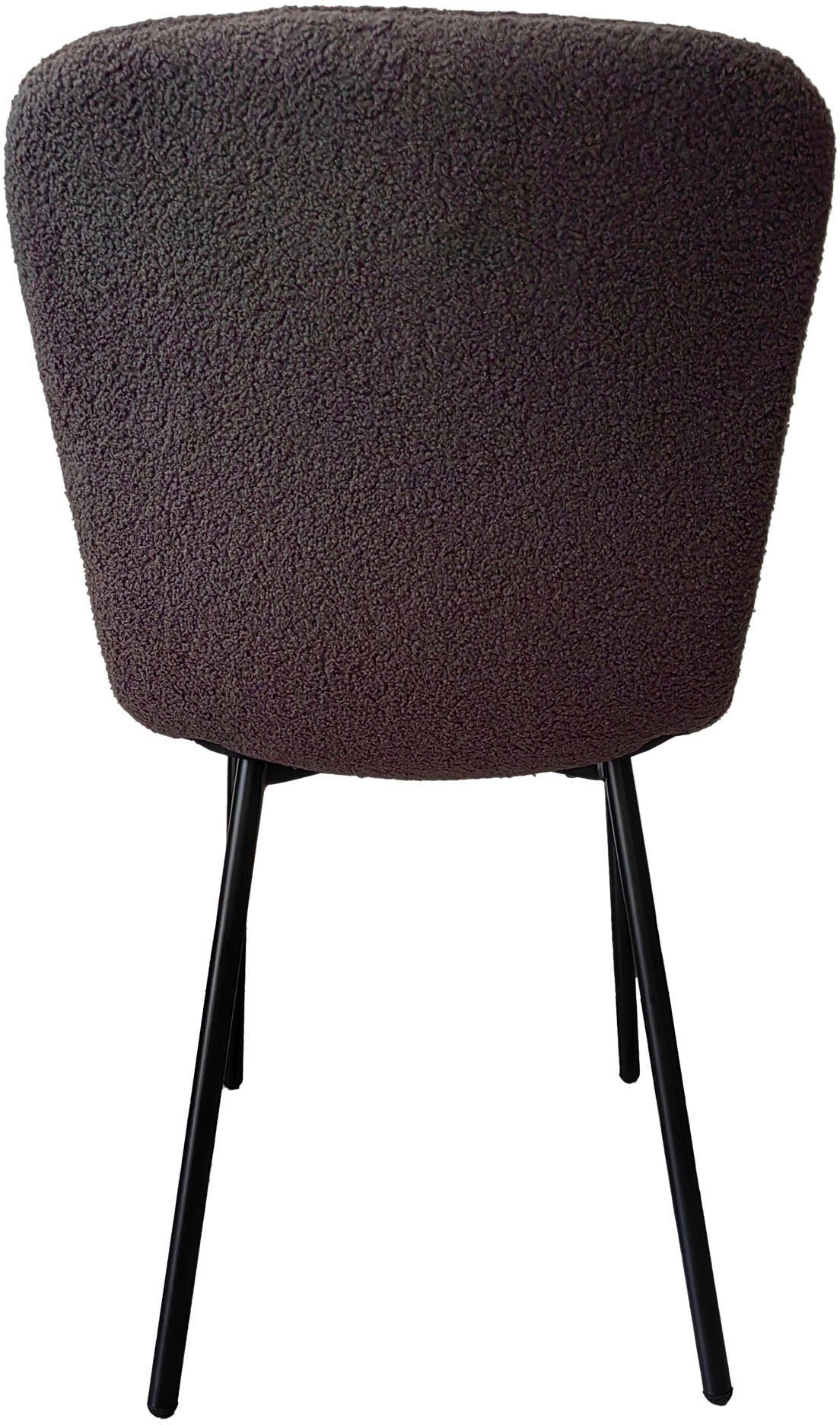 SalesFever 4-Fußstuhl (Set, 4 Grau | ergonomisch Schwarz St), und geformte Sitzfläche Rückenlehne Gau