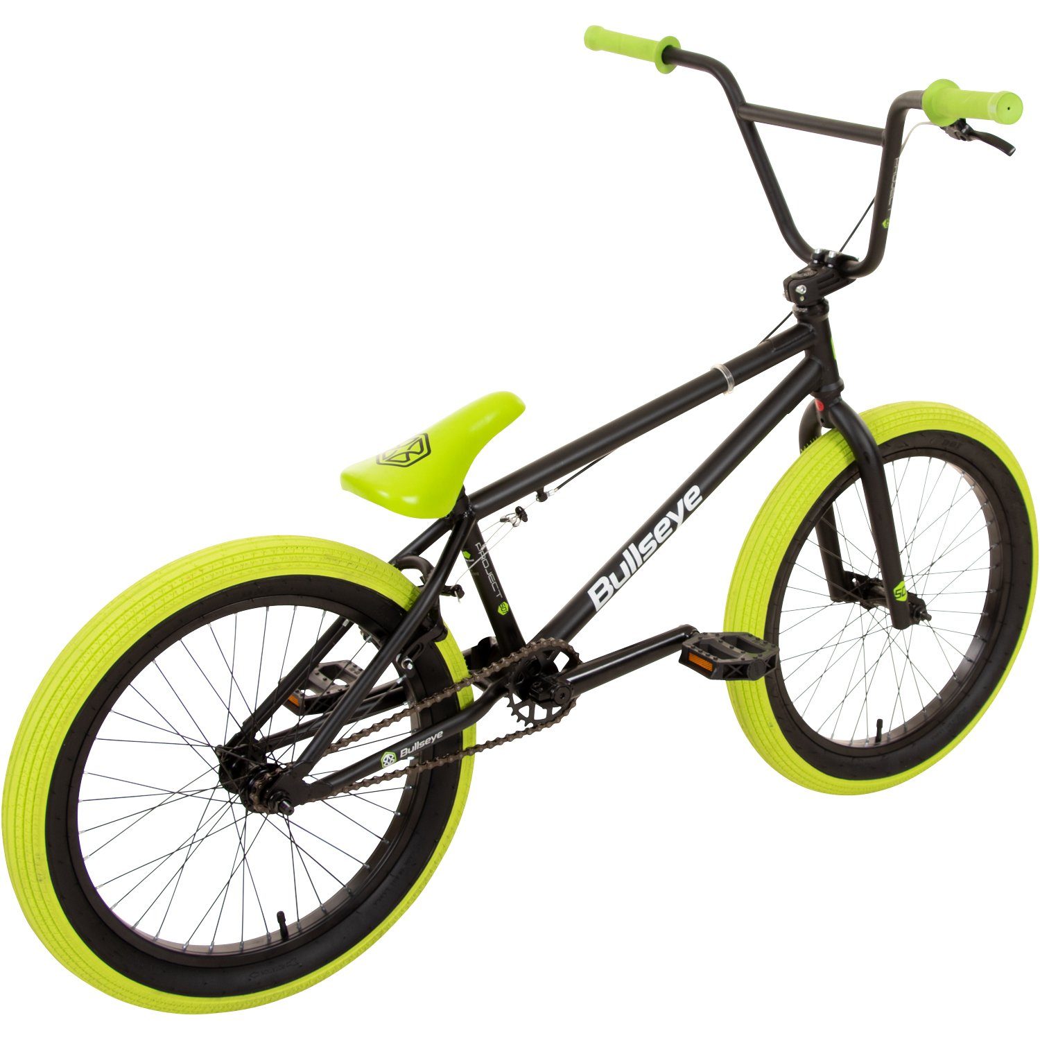 bullseye BMX-Rad ohne cm 175 mit Project Jugendliche 501, Pegs - schwarz/grün 1 Erwachsene Fahrrad 145 unisex Gang, Schaltung, BMX