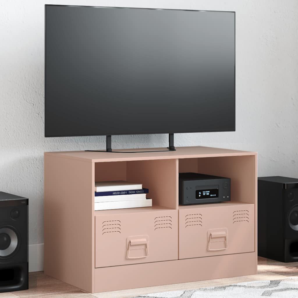 vidaXL Schrankmodule TV-Schrank Rosa 67x39x44 cm Stahl