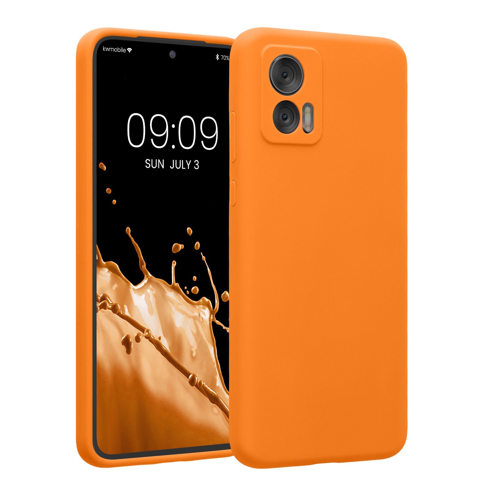 kwmobile Handyhülle Hülle für Motorola Edge 30 Neo, Hülle Silikon gummiert  - Handyhülle - Handy Case in Fruity Orange