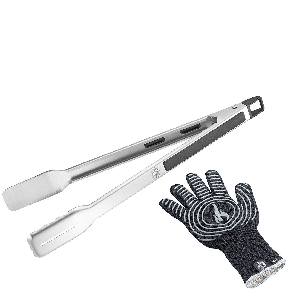 GEFU Grillzange Set: Grillzange BBQ + Grillhandschuh BBQ