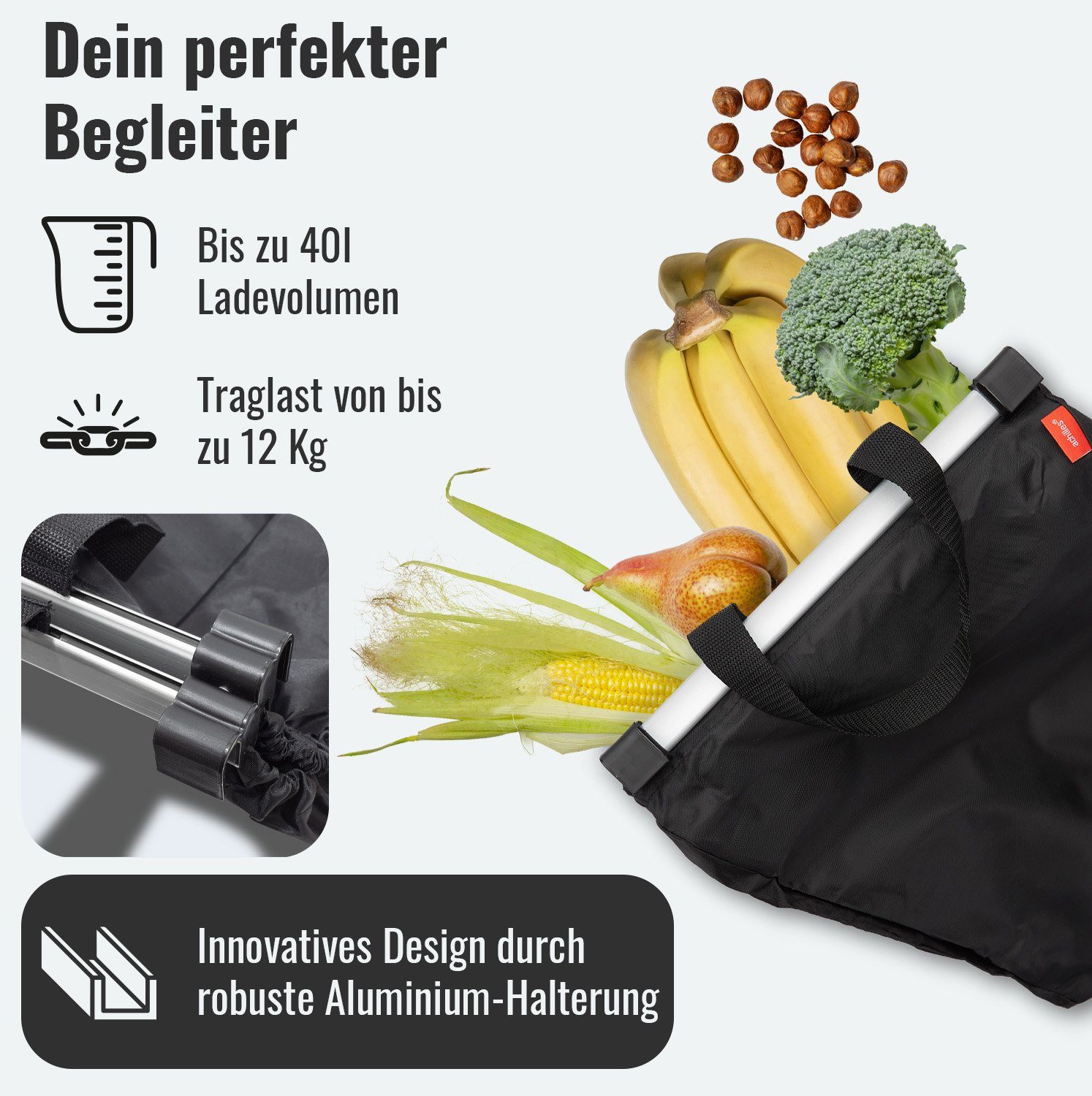 achilles Einkaufsbeutel Easy-Cooler Kühlfunktion, 40 l Einkaufswagentasche mit