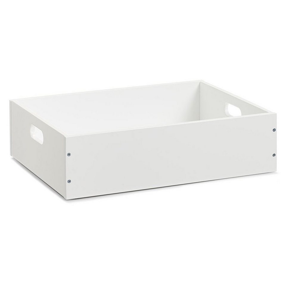 Zeller Present Aufbewahrungsbox Aufbewahrungsbox 40 x 30 x 11 cm Weiß  (Stück, 1 St., 1 Aufbewahrungsbox), Aufbewahrungsbox Ordnungsbox, mit  praktischen, seitlichen Tragegriffen versehen