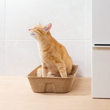 Navaris Katzentoilette Katzentoilette Katzenklo ohne Deckel - 10x Katzen Toilette Box Schale