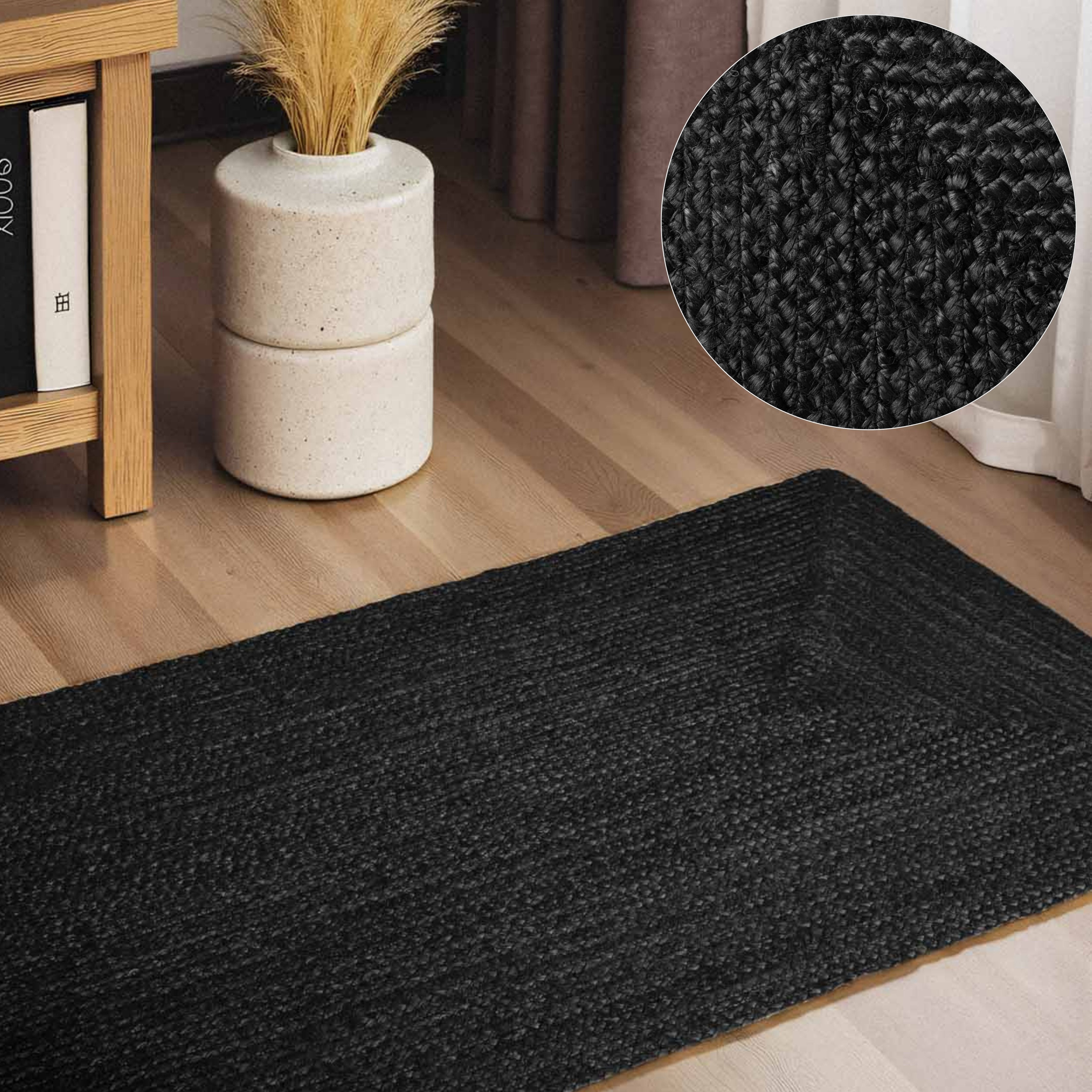 HANSE Home Teppich Juteteppich Teppich Juno, rechteckig, Höhe: 9 mm, Jute, Shape, Handgemacht, Wohnzimmerteppich, Naturteppich, Wohnzimmer