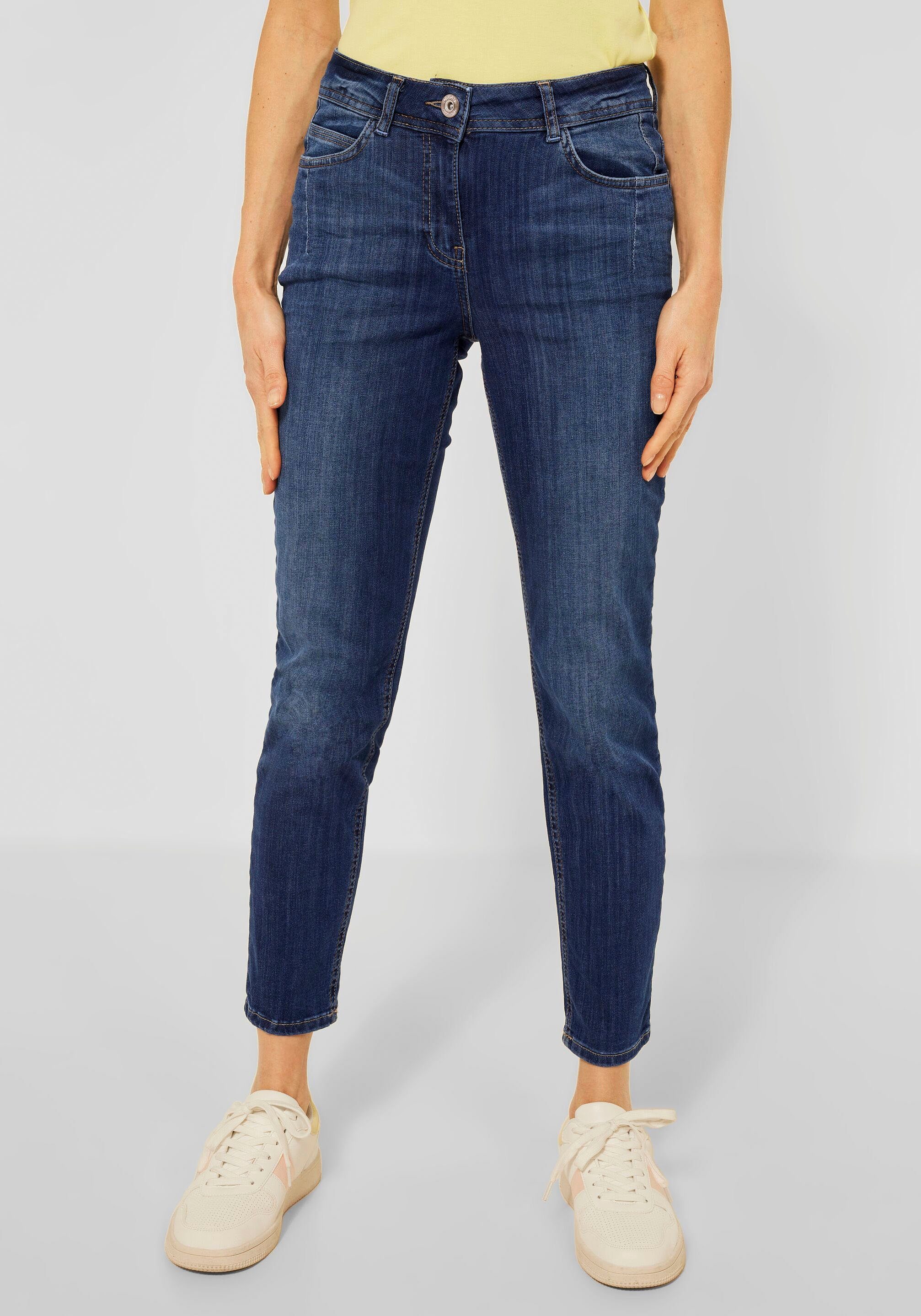 Cecil Slim-fit-Jeans Cecil Slim Fit Jeans in Mid Blue Wash (1-tlg) Five  Pockets