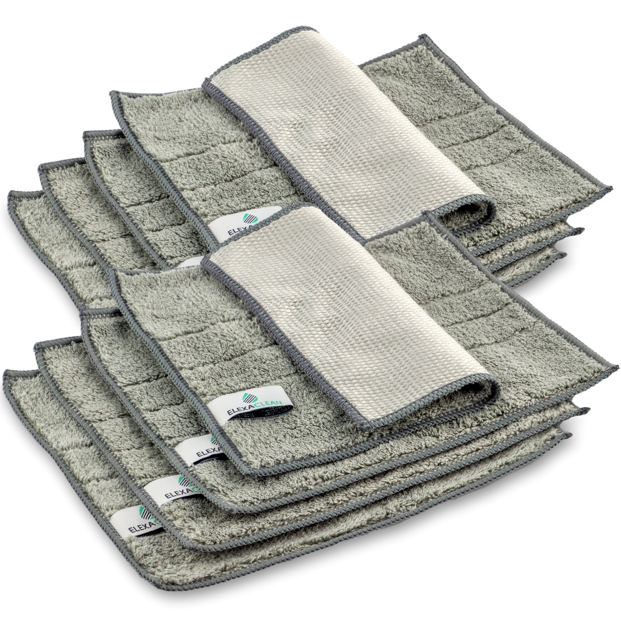 ELEXACLEAN Spültuch Spüllappen, Mikrofaser waschbar, (Set, 8-tlg., 24x20 cm), fusselfrei, für Küche, Geschirr, Haushalt