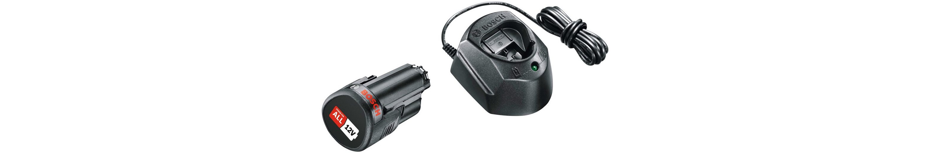 Bosch Home & Garden »Starter Set 12 V« AkkuSet, 1,5 Ah/12 Volt LithiumIonen Akku mit Ladegerät