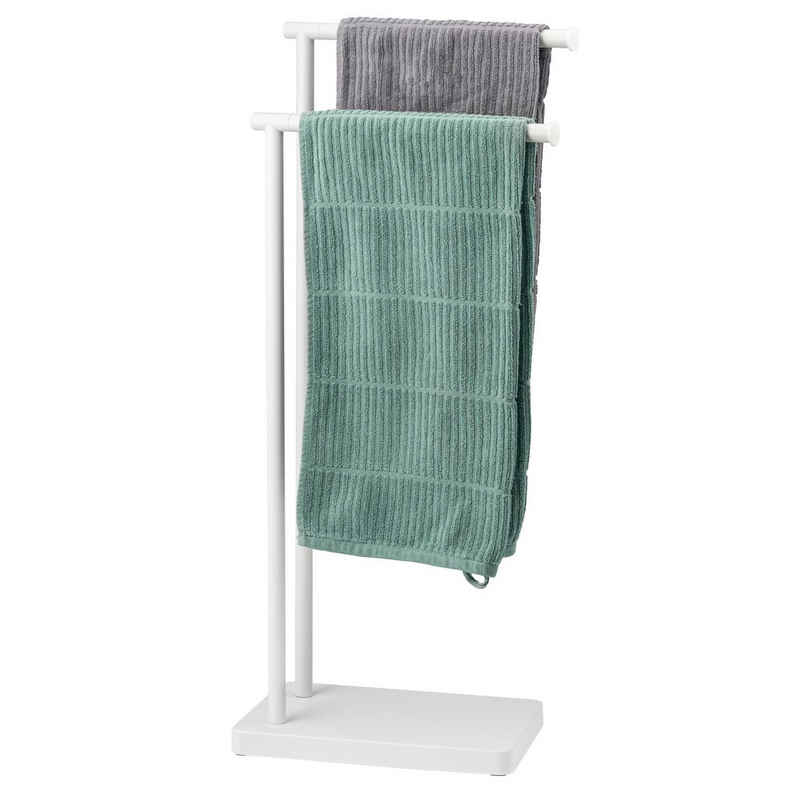 bremermann Handtuchstange Stand-Handtuchhalter freistehend, 2 Stangen, Handtuchständer, weiß