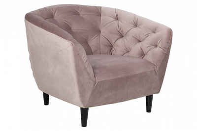 ebuy24 Relaxsessel Rian Sessel in rosa mit schwarzen Beinen. (1-St)