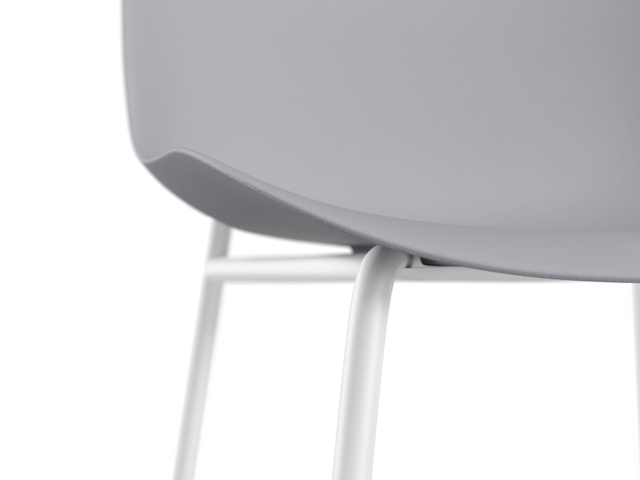 loft24 Gestell | Stuhl Farbenvarianten grau 2er weiß Set, aus Metall, Orca,