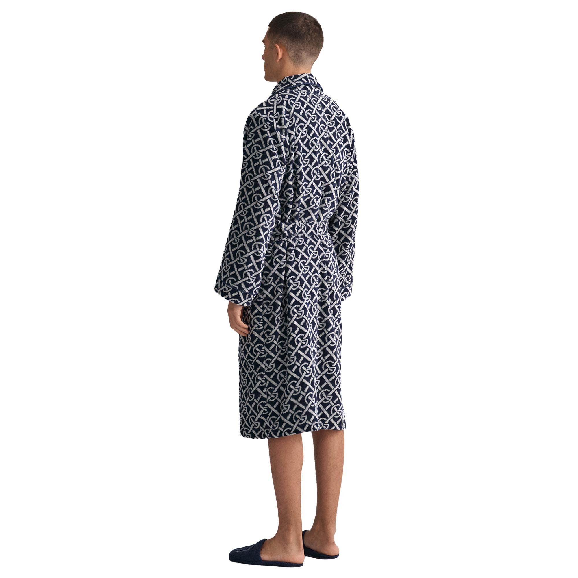 Gant Bademantel Unisex Bademantel Baumwolle G-PATTERN ROBE, Baumwolle