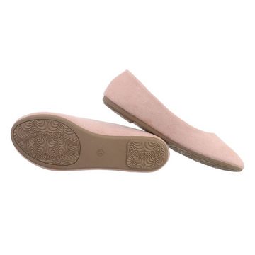 Ital-Design Damen Schlupfschuhe Freizeit Ballerina Flach Klassische Ballerinas in Altrosa