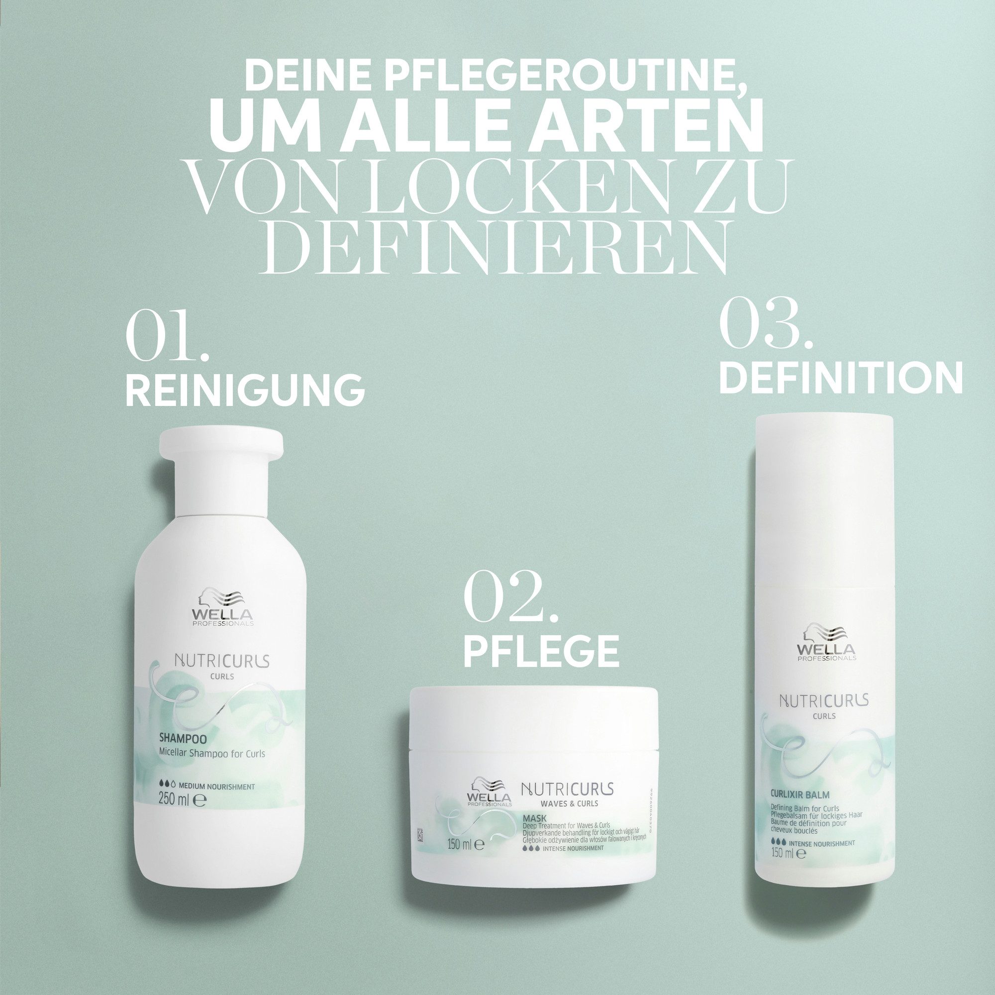 Wella Professionals Haarbalsam NUTRICURLS CURLIXIR DEFINING BALM, Lockendefinition, Frizz-Kontrolle, Jojobaöl und Weizenkleie-Extrakt