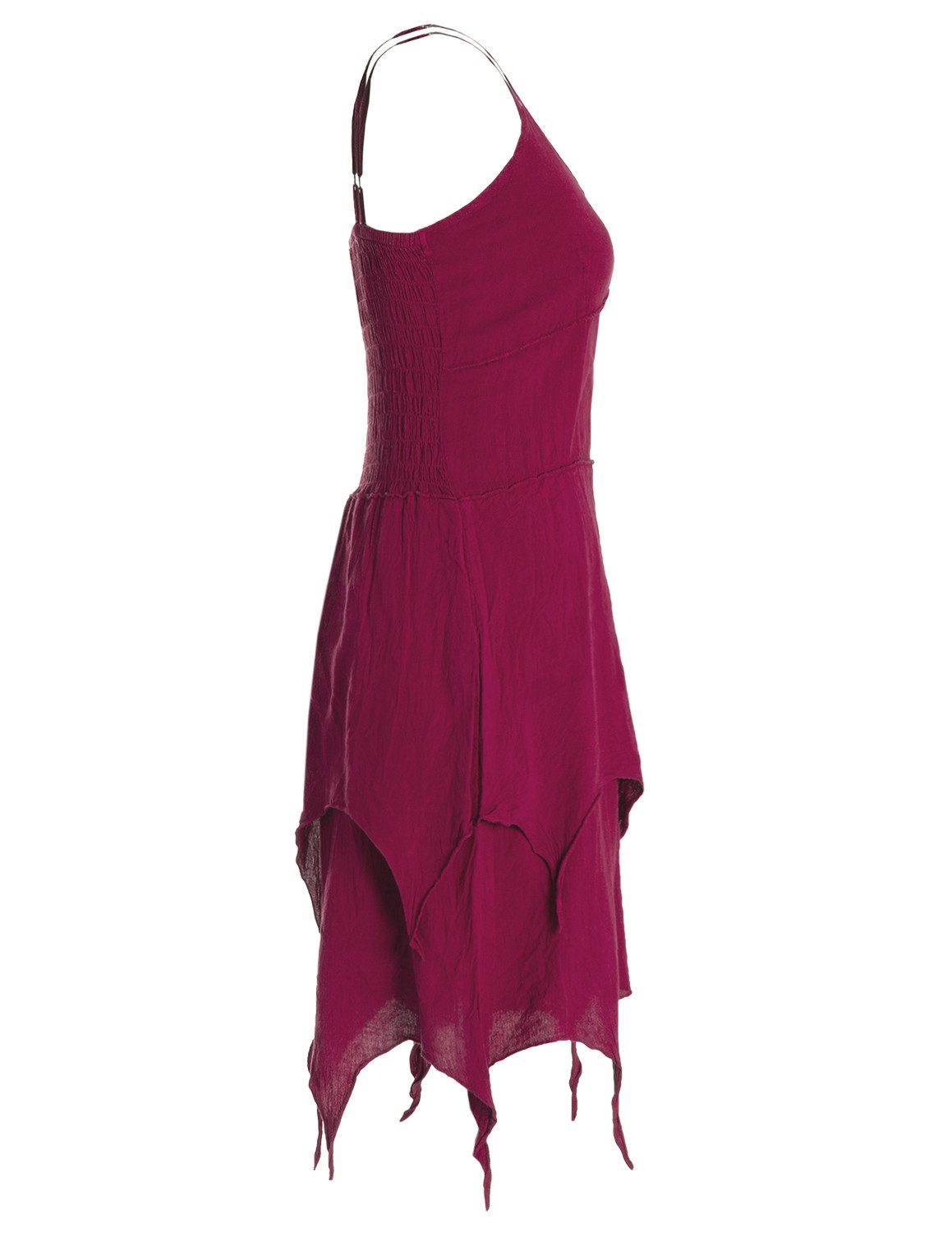 Vishes Zipfelkleid Sommerkleid Lagenlook Baumwolle Spaghettiträger Alternative Mode, Boho, Hippie, Ethno, Festival – Bild 3 von 4