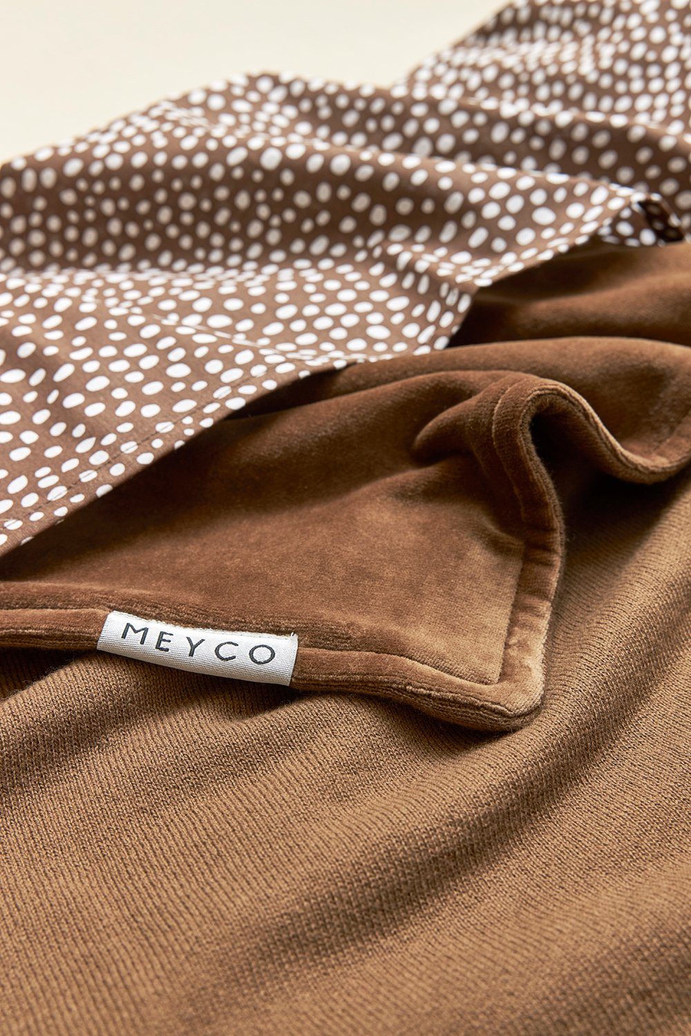 Babydecke Knit Basic Chocolate, Meyco 75x100cm Baby, velvet