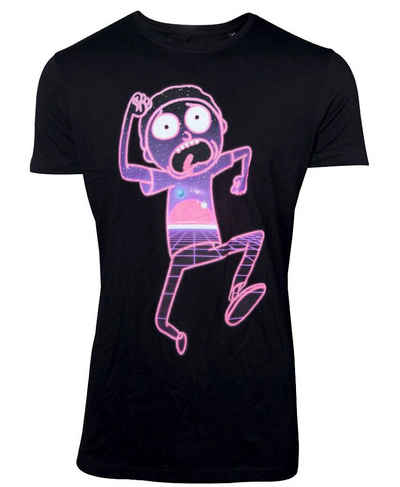 Rick and Morty Print-Shirt Rick & Morty T-Shirt Schwarz Neon Herren S M L XL