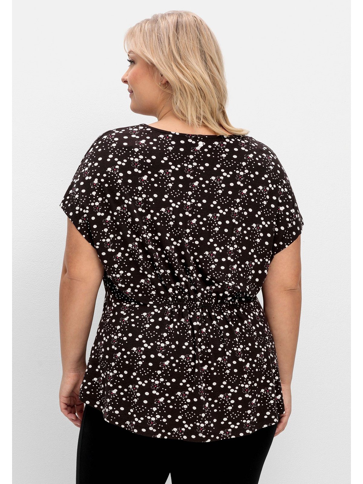 und Große mit Größen Alloverprint V-Ausschnitt Sheego T-Shirt