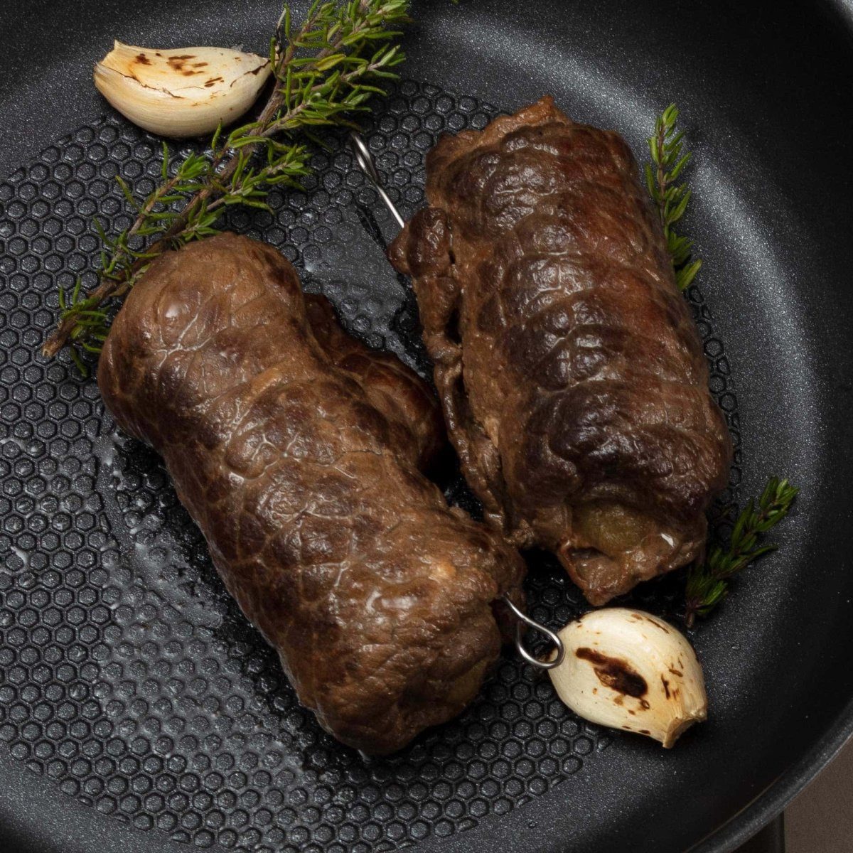 Chefkoch trifft Fackelmann Rouladenklammer Rouladennadeln aus Edelstahl 100mm Länge –20 Stück mit Befestigungsöse