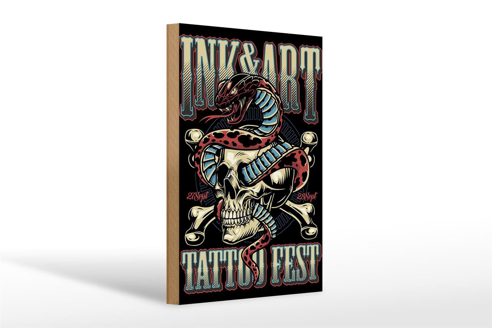 Holzbild Tattoo 20x30cm Tatoo Fest 27 28 Sept
