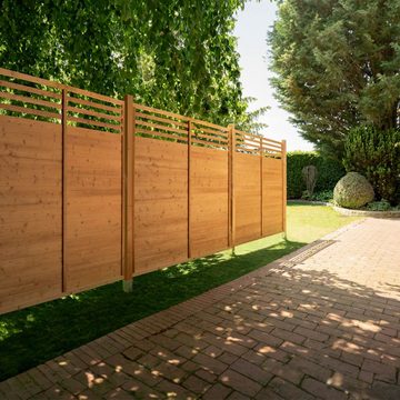 HOME DELUXE Gartenzaun Holzzaun SOMA - Mengenauswahl, (1-St., mit Pfosten), Element: 180 x 180 cm Sichtschutzzaun