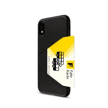 Artwizz Smartphone-Hülle Artwizz TPU Card Case - Artwizz TPU Card Case - Ultra dünne, elastische Schutzhülle mit Kartenfach auf der Rückseite für iPhone Xr, Schwarz