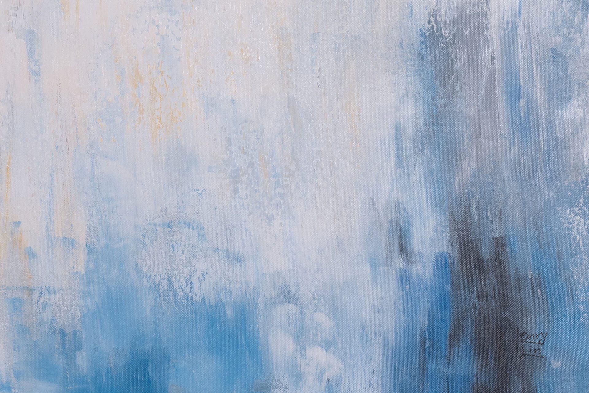 KUNSTLOFT Gemälde Sinfonie des Meeres 100x75 cm, Leinwandbild 100% HANDGEMALT Wandbild Wohnzimmer