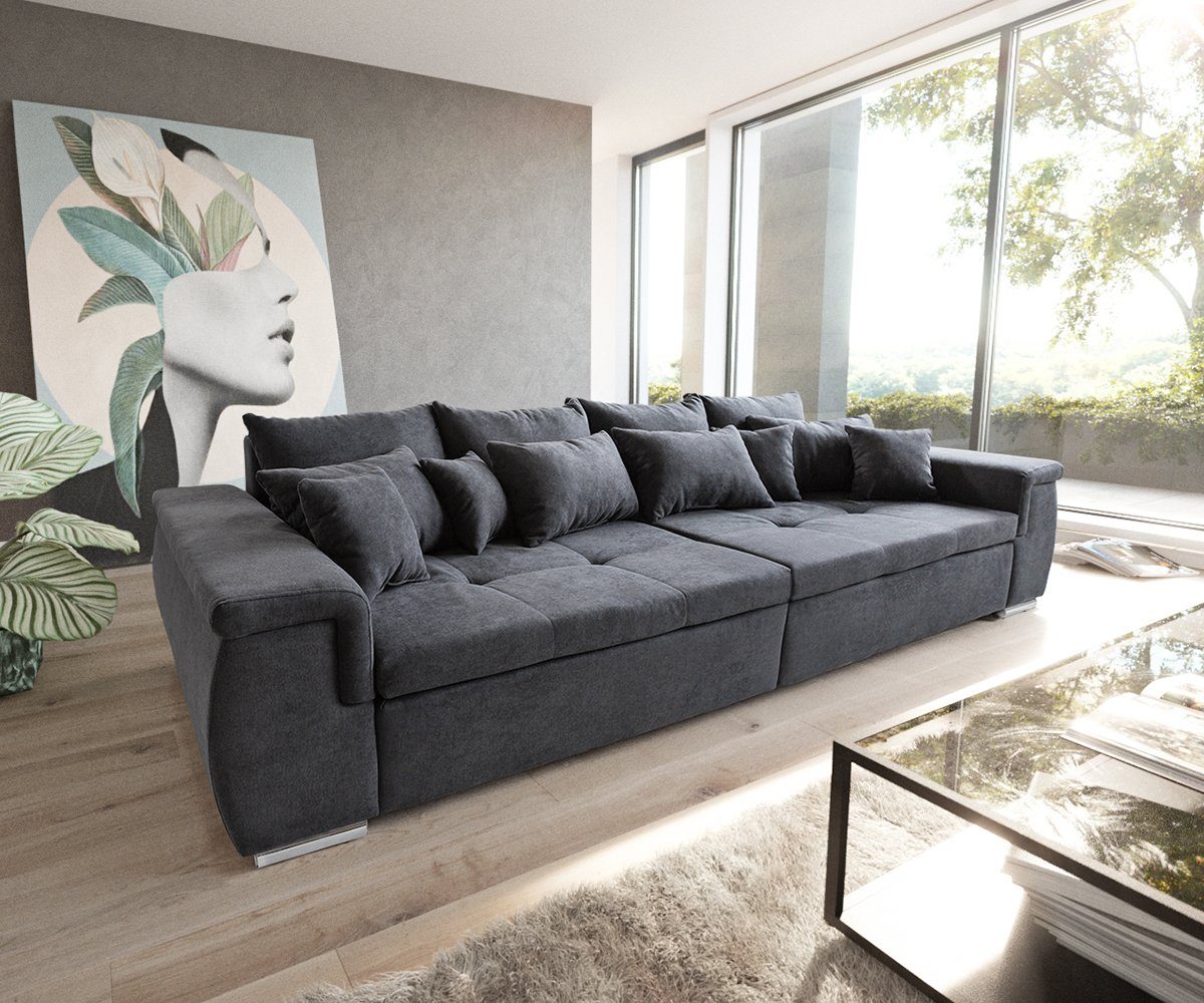 Big-Sofa cm Kissen mit 275x116 Navin, DELIFE Graphite Sofa