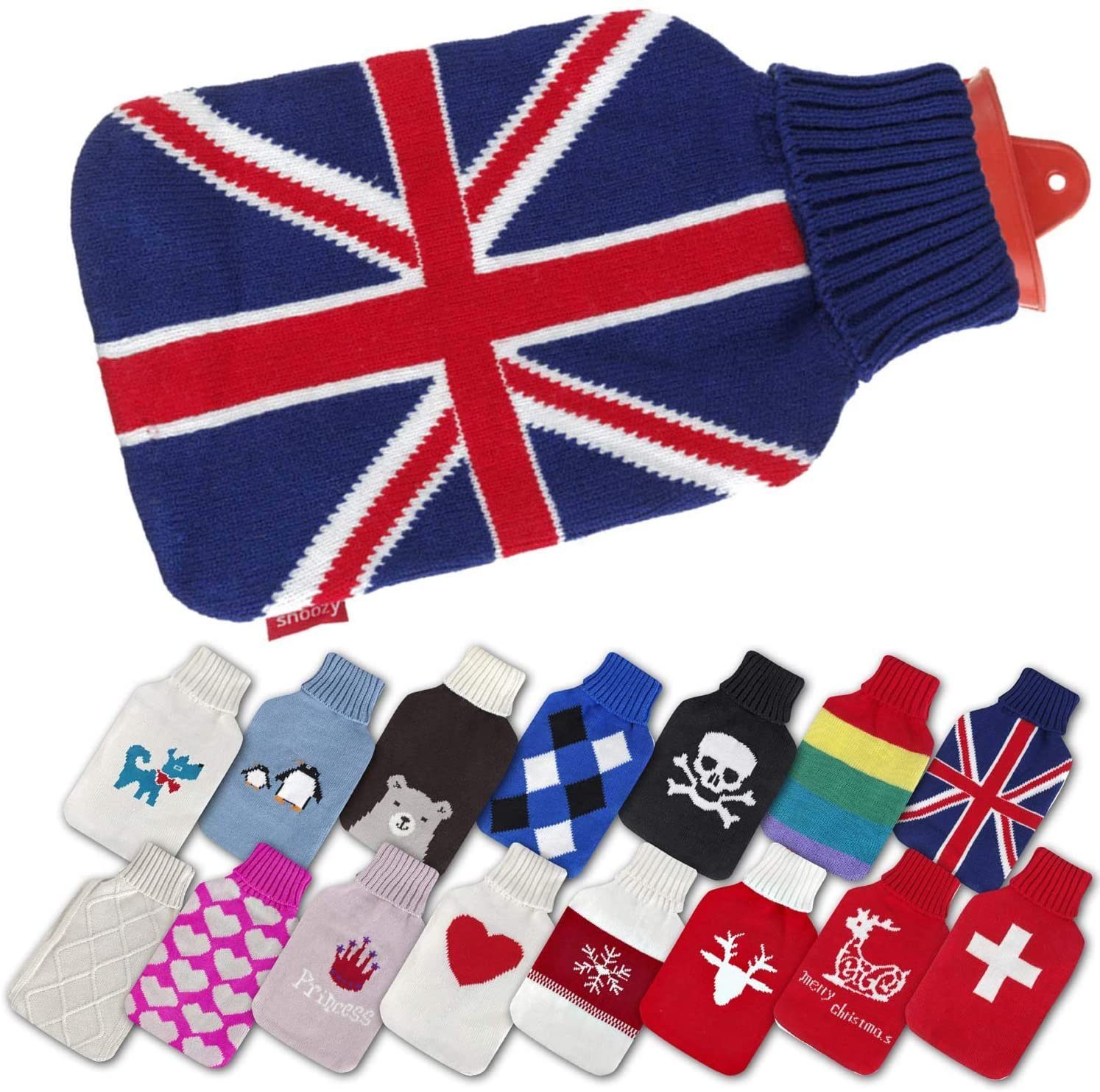 Goods+Gadgets Wärmflasche Wärmflasche 2L – Bettflasche aus Naturkautschuk mit Abnehmbar Bezug, (2 Liter Bettflasche, aus Naturkautschuk), mit abnehmbaren Bezug