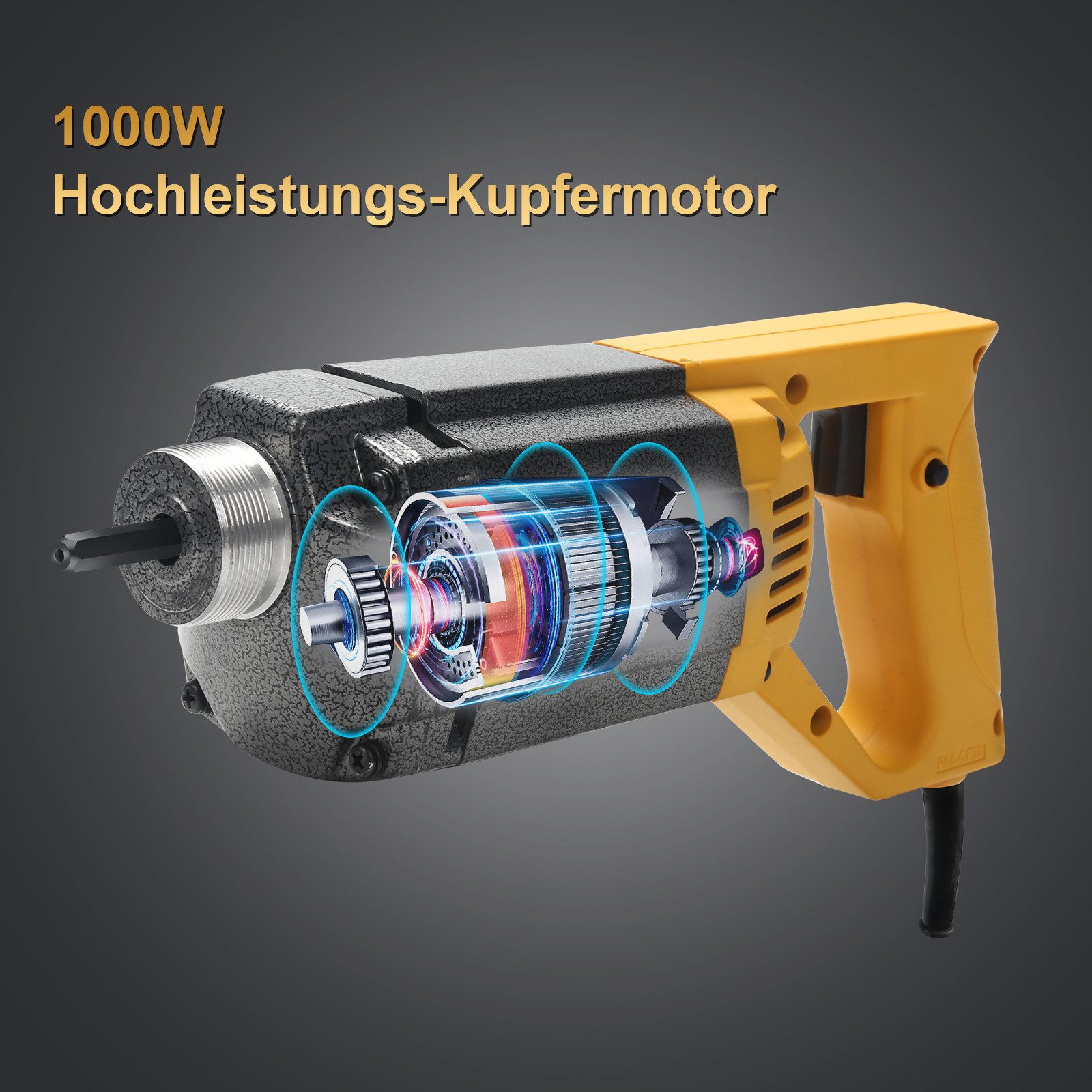 Clanmacy Innenrüttler Betonrüttler, 5000U/min, 1000W, 230V, Schlauch 1.5m, 1000 in W, (1-tlg) – Bild 3 von 5