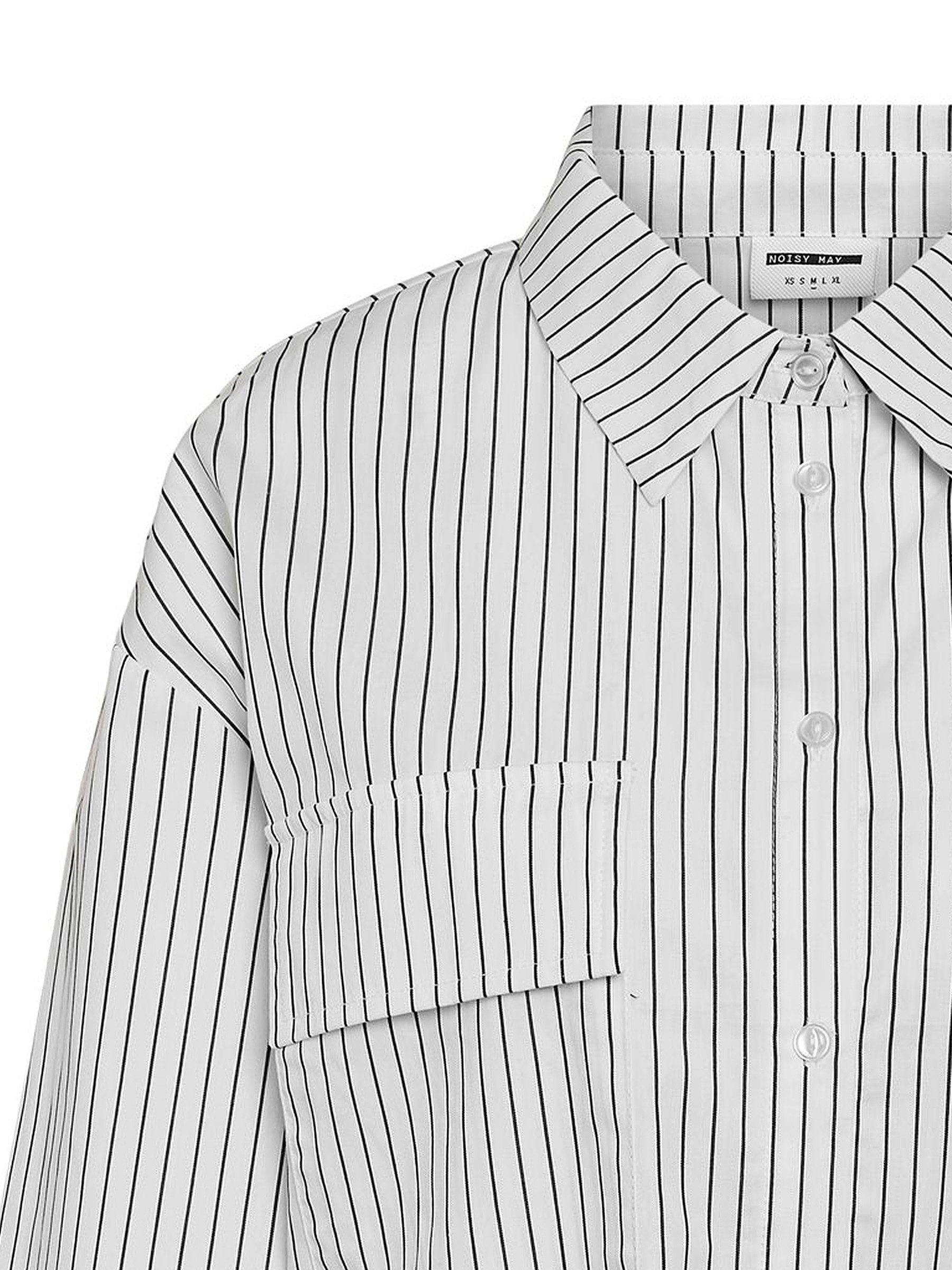 Noisy may Blusenshirt Langärmlig, Streifen, Knopfleiste, Brusttaschen NMFREJA L/S SHIRT WVN S