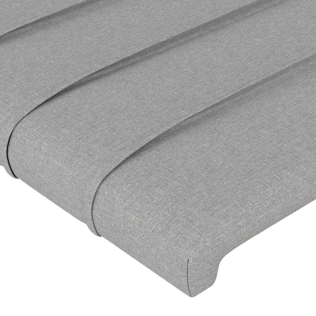 vidaXL Bett Kopfteile Hellgrau 200x5x78/88 cm Stoff (1-tlg) – Bild 4 von 5