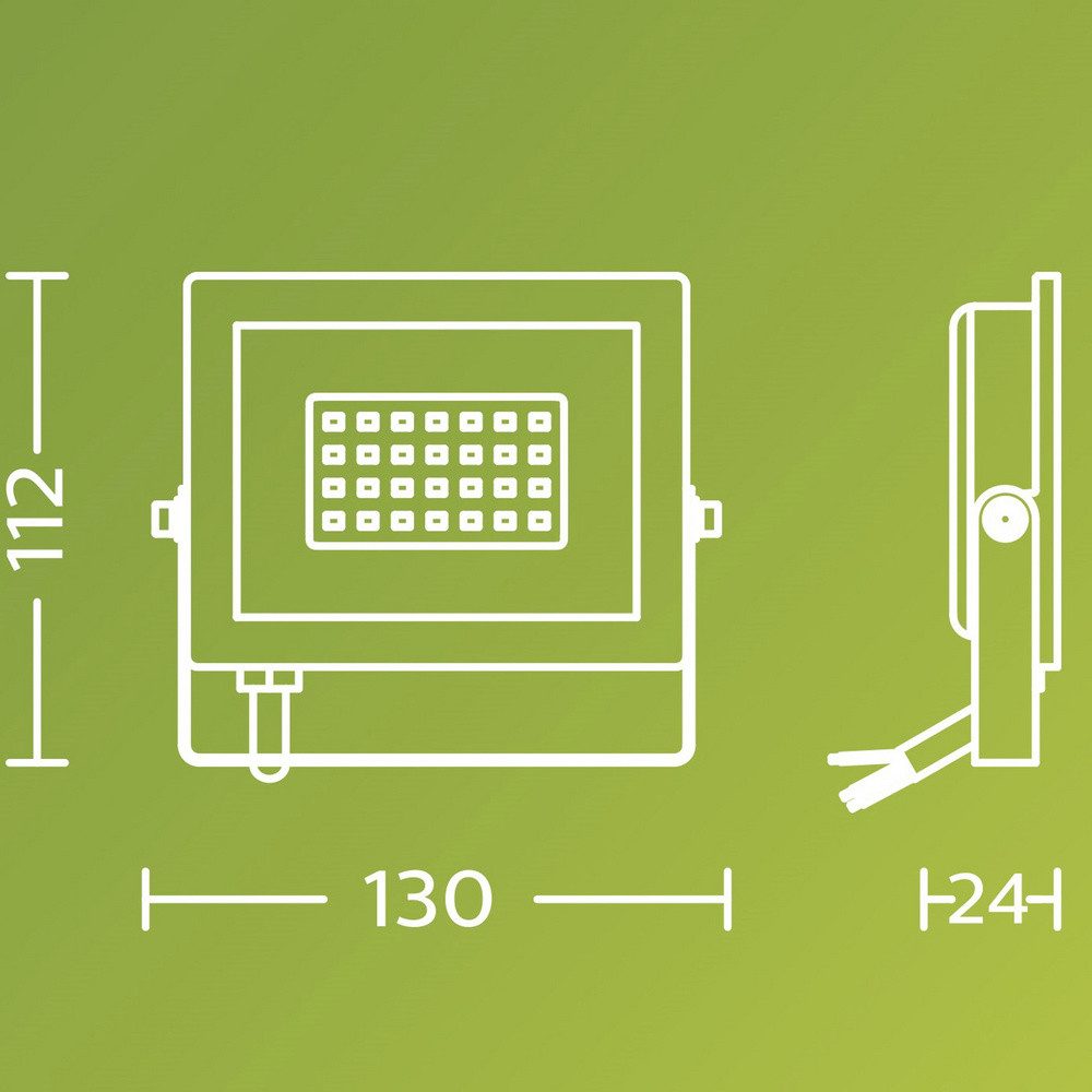 Philips LED Flutlichtstrahler Philips LED Lois 929004641601 LED-Außenstrahler 20 W Leuchtfarben: Wa