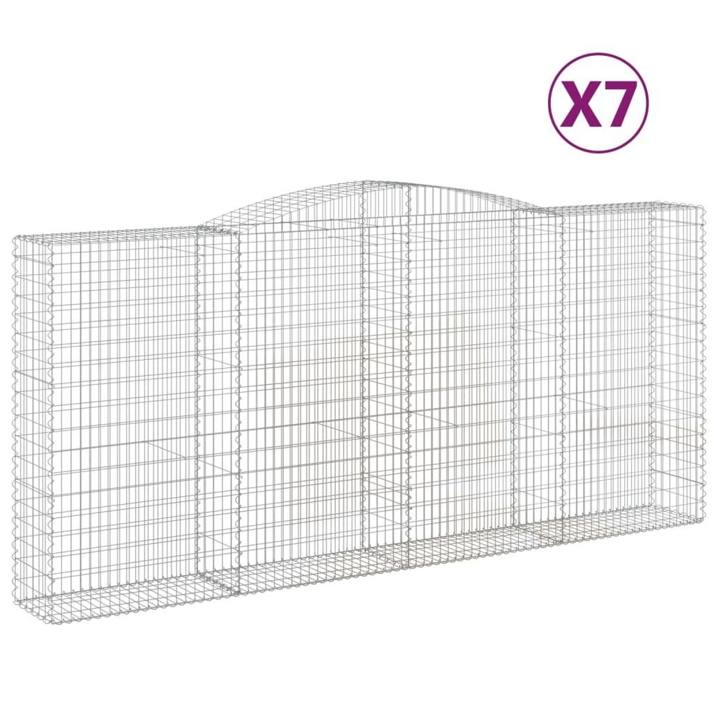 Thumbnail - vidaXL Blumentopf Gabionen mit Hochbogen 7 Stk. 400x50x180/200cm Verzinktes Eisen (7 St)