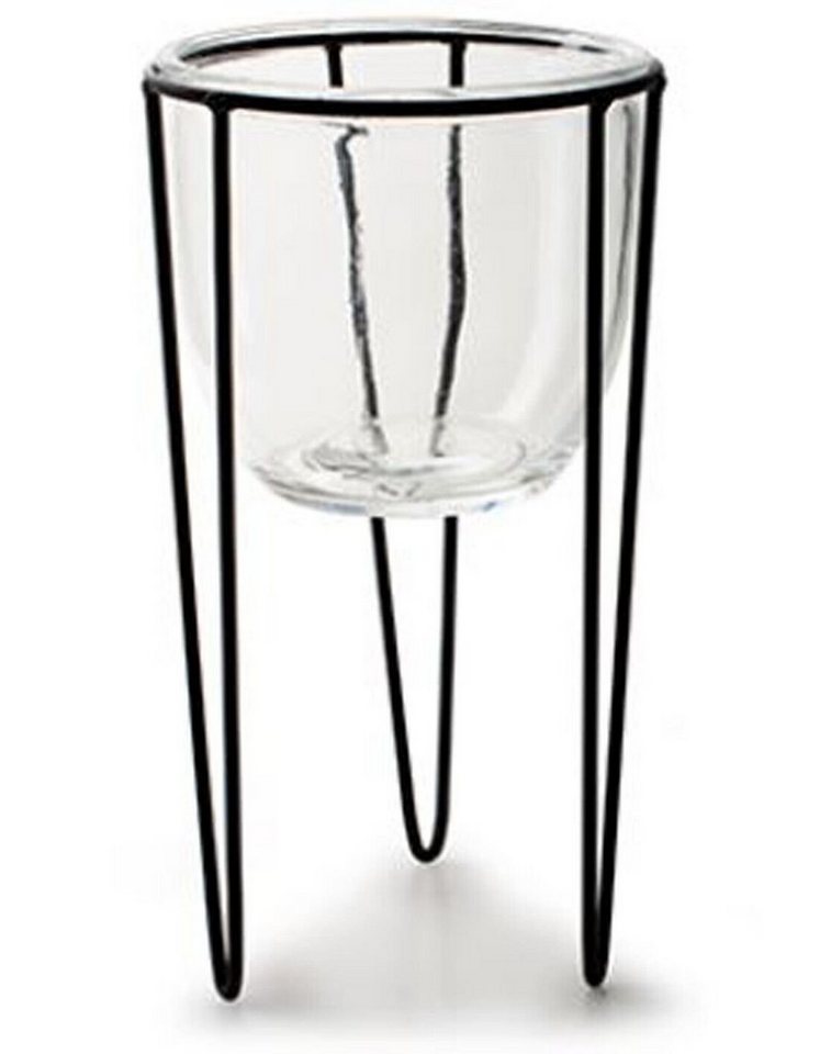 Annimuck Windlicht Timon Windlicht Vase auf Metallständer H25 cm Glas
