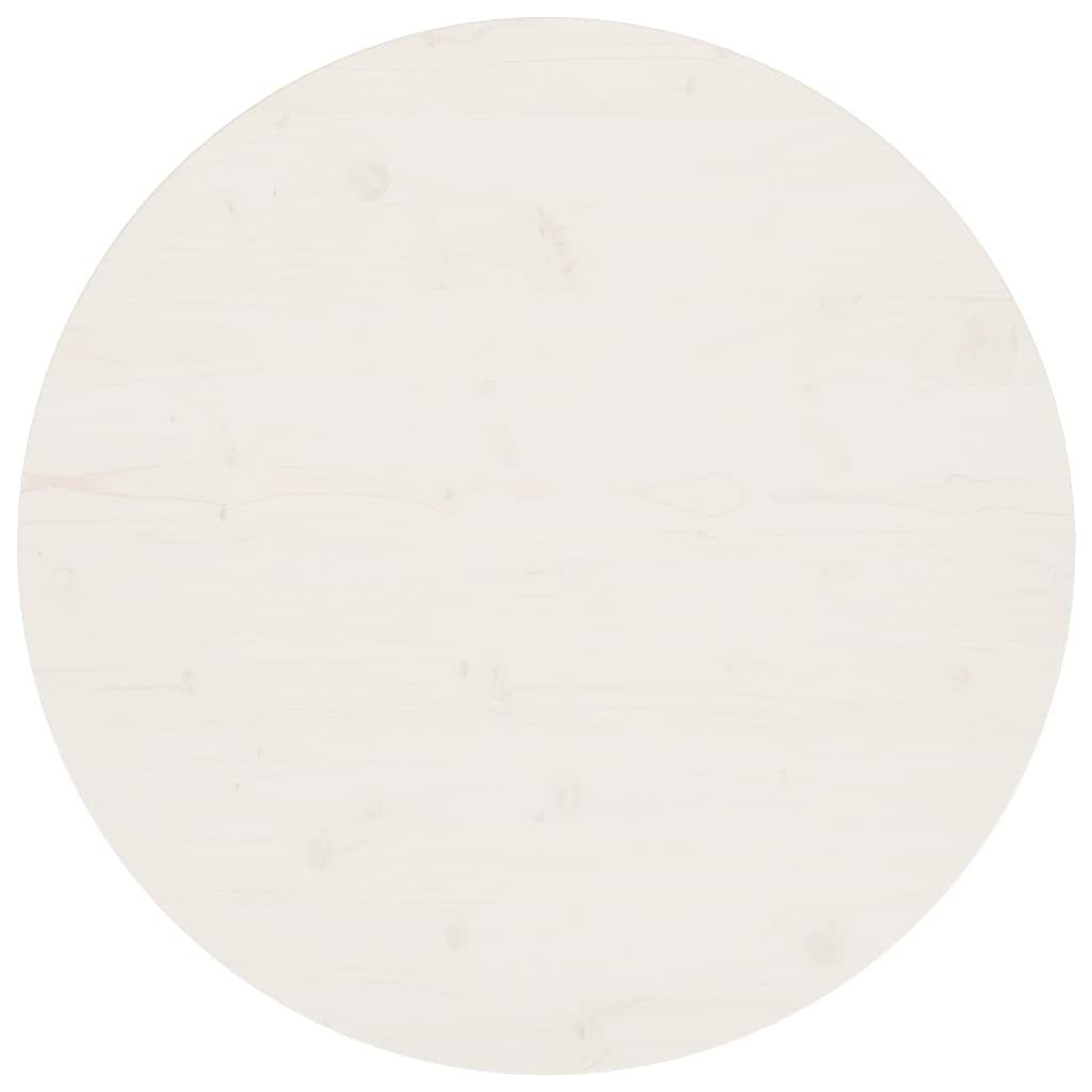 Tischplatte Ø80x2,5 cm Massivholz St) furnicato Kiefer (1 Weiß