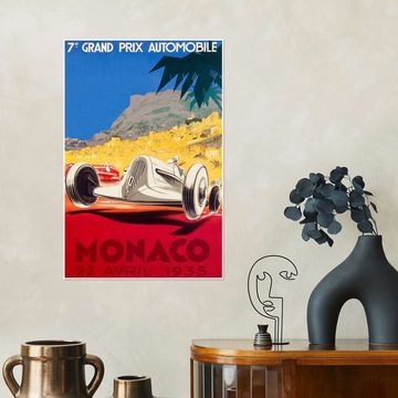 Posterlounge Poster Vintage Travel Collection, Großer Preis von Monaco 1935 (französisch), Vintage Illustration